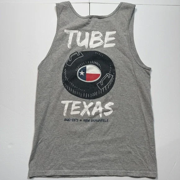 Buc-ee's Tube Texas Shirt Mens Small Gray Gildan Tank Top New Braunfels - Picture 2 of 7